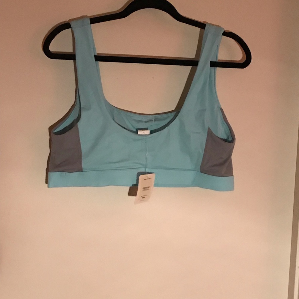 Blue and grey swim top